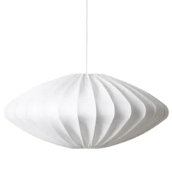 Abat-jour Ellipse 80 cm coton, Blanc