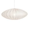 Abat-jour Ellipse 65 cm lin, Blanc