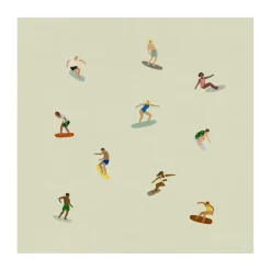 Affiche Surfers, Beige, 40x40 cm
