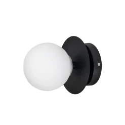 Applique Art Deco IP44, blanc/noir
