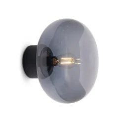 Applique murale Karl-Johan, Black stained oak-smoked glass