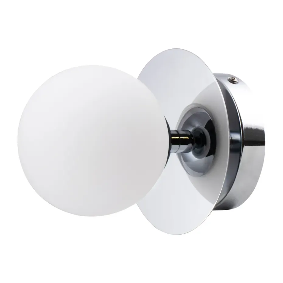 Applique murale/Plafonnier Art Deco IP44, Chrome-Blanc