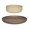 Assiette & bol Pullo 2 pièces, Taupe-vanilla
