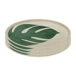 Assiette Connect Ø 25,5 cm, lot de 4, Monstera leaf