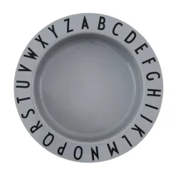 Assiette creuse Design Letters Eat&Learn, Gris