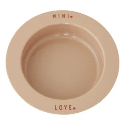 Assiette creuse favorite mini Design Letters, Beige-love