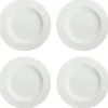 Assiette Dots 28cm Lot de 4, Blanc cassé