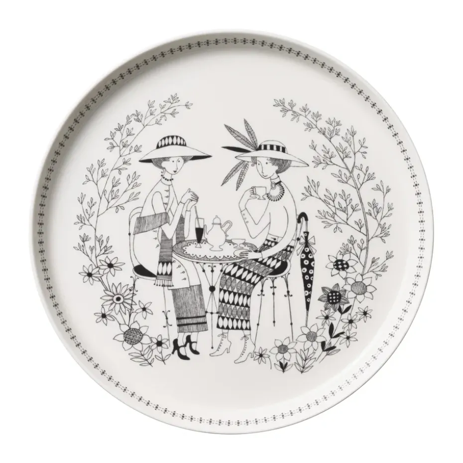 Assiette Emilia Ø 24 cm, Noir-blanc