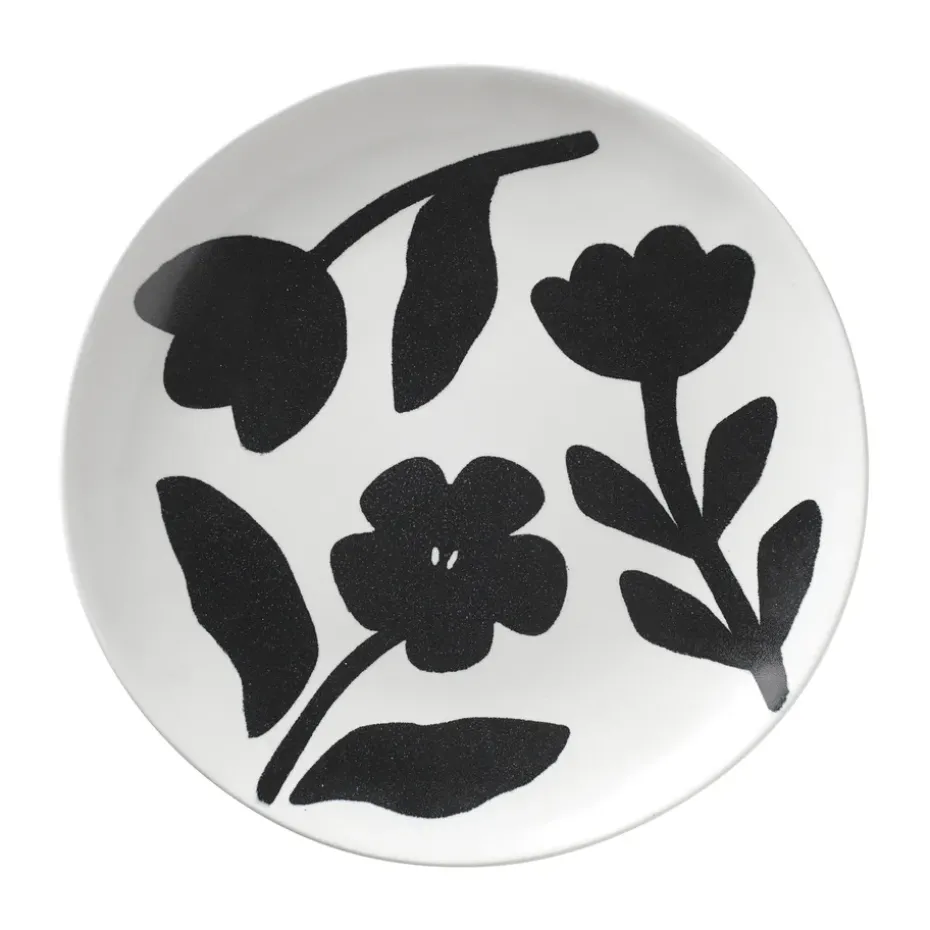Assiette Flora Ø26 cm, Black-off white