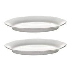 Assiette ovale creuse Silhouette S 10x18,5 cm lot de 2, Blanc