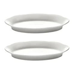 Assiette ovale creuse Silhouette M 15x24,5 cm lot de 2, Blanc
