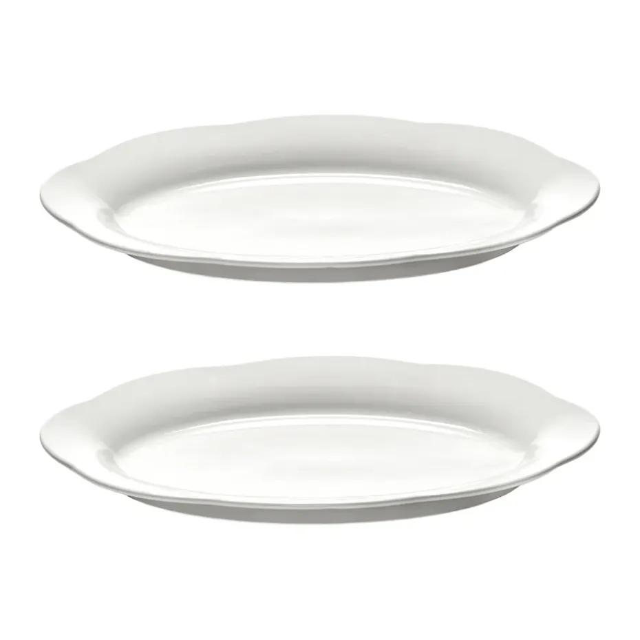 Assiette ovale creuse Silhouette L 21x30 cm lot de 2, Blanc