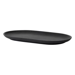 Assiette ovale Sand 12,5x20 cm, Black clay