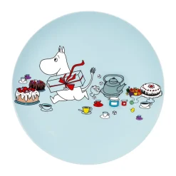 Assiette plate Mumin Picknick Ø19,5 cm, Bleu clair