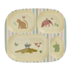Assiette pour enfants Rice mélamine 4 compartiments, Sweet Jungle Print