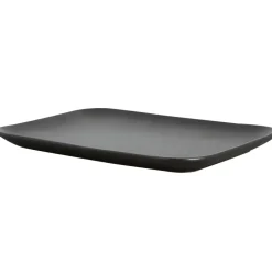 Assiette rectangulaire Raw Black, Noir