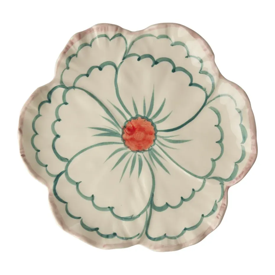 Assiette Rice Flower Ø19,5 cm, Pink border