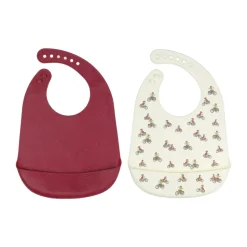 Bavoirs Lotta sur Bråkmakargatan, lot de 2, Rouge-blanc