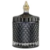 Bocal avec couvercle Miya Ø10,5cm, Gris foncé/noir