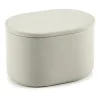 Bocal de stockage ovale avec couvercle Cose haut 6,5x10,2 cm, Beige