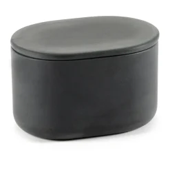 Bocal de stockage ovale avec couvercle Cose haut 6,5x10,2 cm, Gris foncé