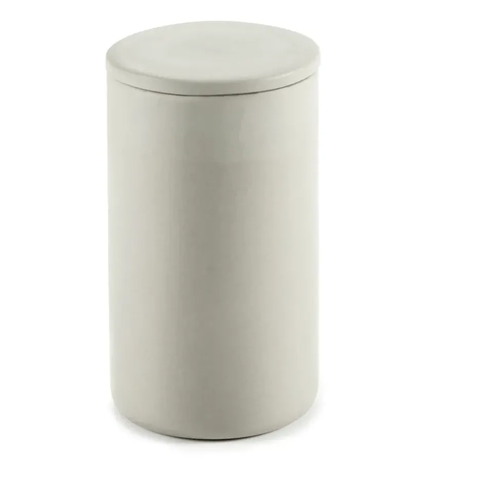 Bocal de stockage rond avec couvercle Cose haut Ø7 cm, Beige