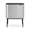 Bo Touch Bin 11+23 litres, acier inoxydable mat
