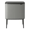 Bo Touch Bin 11+23 litres, Mineral concrete grey