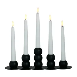 Bougeoir combinable Lykke incluant 5 lampes LED, Black