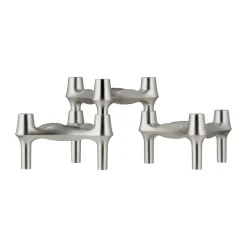 Bougeoir BMF STOFF, 3 pièces, Chrome brossé