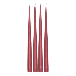 Bougie antique Atmosphere 32 cm, lot de 4, Rouge foncé