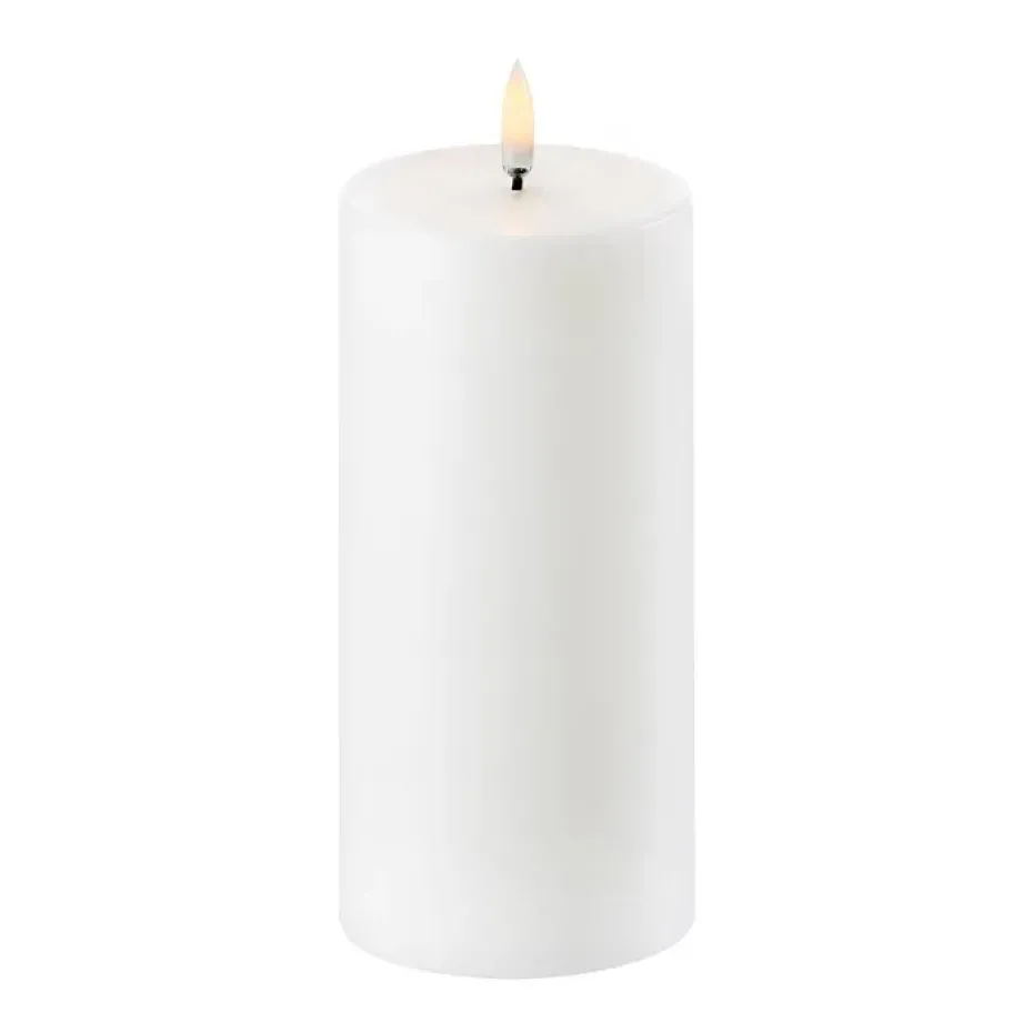 Bougie blocUyuni LED blanc Ø7,8 cm, 15,2 cm