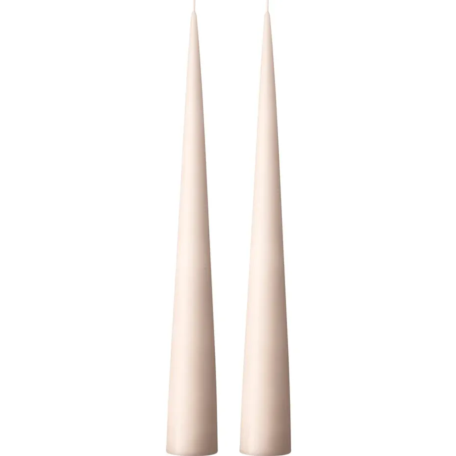 Bougie cônique ester & erik 37 cm Lot de 2 mat, Linen grey 22