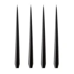 Bougie ester & erik Lot de 4 laquée, Raw black, 32 cm