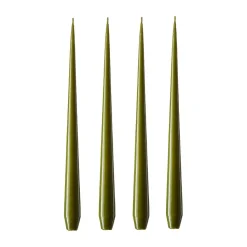 Bougie ester & erik Lot de 4 laquée, olive glow, 32 cm