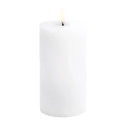 Bougie LED en bloc Uyuni Melted, Blanc rustique, Ø7,8x15 cm
