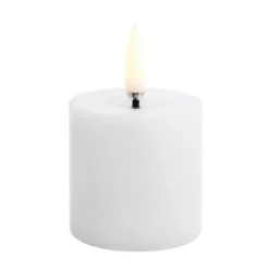 Bougie LED en bloc Uyuni Melted, Blanc, Ø5x4,5 cm