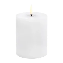 Bougie LED en bloc Uyuni Melted, Blanc rustique, Ø7,8x10 cm