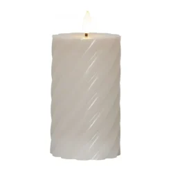 Bougie Pillar LED Flame Ø7,5x15 cm, Beige