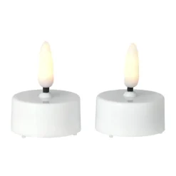 Bougies chauffe-plat Bright LED Ø3,8 cm lot de 2, White