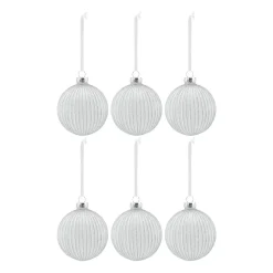 Boule de Noël Holiday lot de 6, Blanc