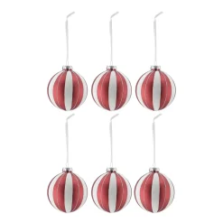 Boule de Noël Tradition lot de 6, Rouge/blanc