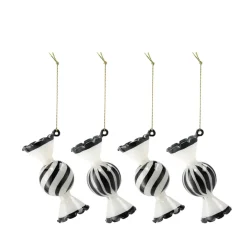 Boules de Noël Jolly, lot de 4, Blanc