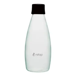 Bouteille en verre avec bouchon à vis Retap Go 08 80 cl, Black