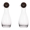 Bouteille à huile/vinaigre avec boule en liège Nature Lot de 2 35cl, Transparent-marron foncé