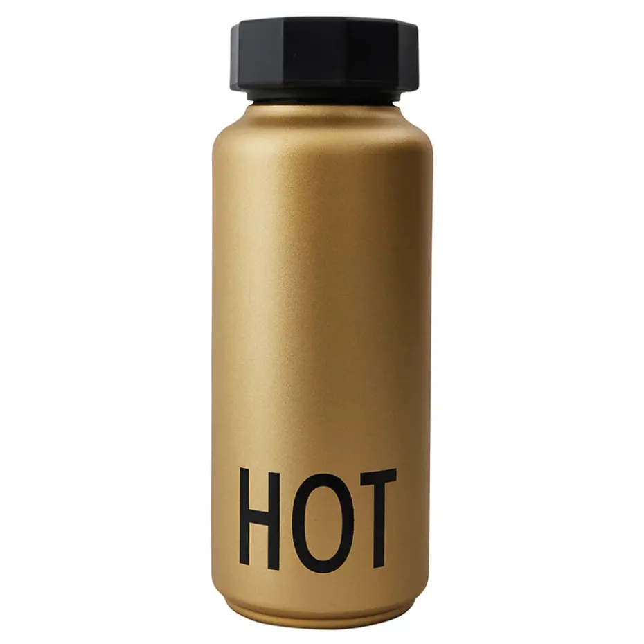 Bouteille isotherme Design Letters, Doré