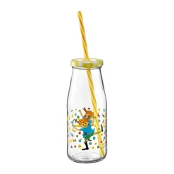 Bouteille Pippi avec couvercle et paille 450 ml, Hoppsansa