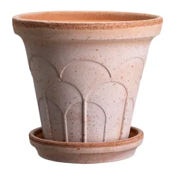 Cache-pot avec soucoupe Fleur 2 pièces, Rose, Ø25 cm