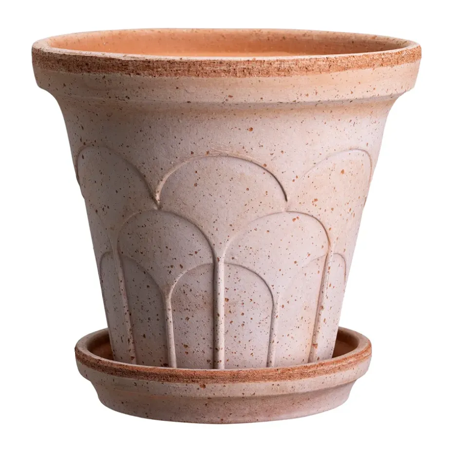 Cache-pot avec soucoupe Fleur 2 pièces, Rose, Ø25 cm