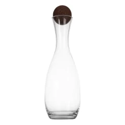Carafe avec boule en liège Nature 1,5 l, Transparent-marron foncé